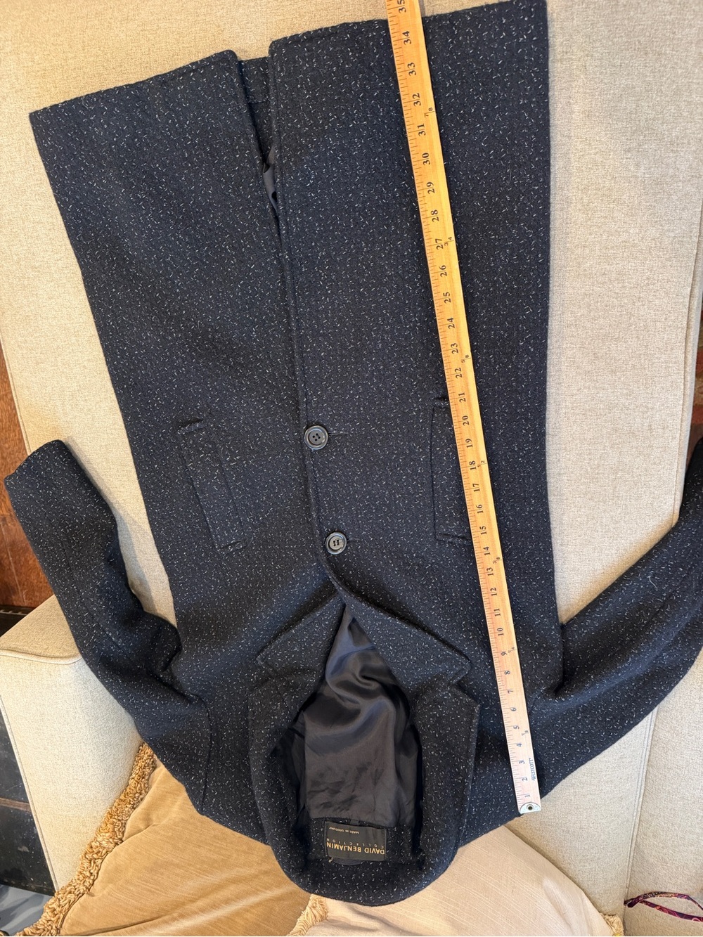 Vintage Classic Black Long Wool Coat - Picture 9 of 13